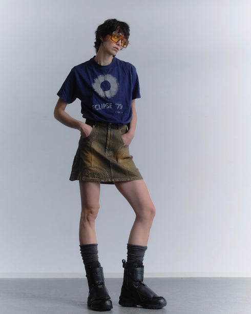 【RESTOCK】CIRCLE CUT-OUT MINI SKIRT -RUSTED BROWN- *Last1